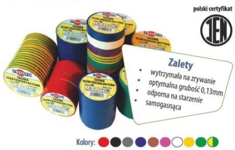 TAŚMA IZOLACYJNA PVC BIAŁA 19MMX20M