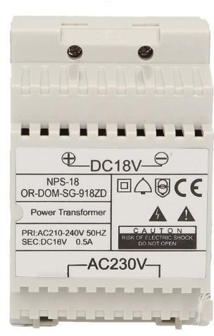 Zasilacz na szynę DIN 18V DC 0,5A ORNO OR-DOM-SG-918ZD do SG-918, SL-924