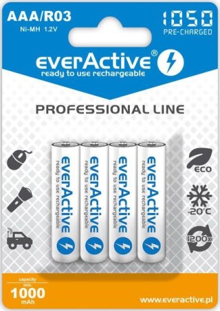 Akumulatorki AAA / R03 Ni-MH everActive 1050mAh (box 4 szt.)