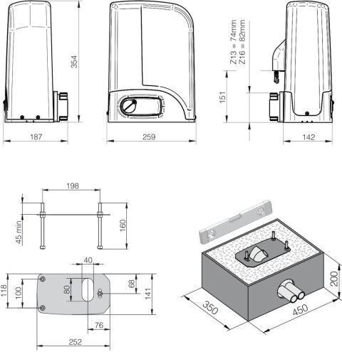 Zestaw DEA KIT LIVI 6N do bram przesuwnych do 600kg