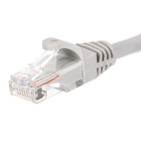 Patchcord RJ45, Netrack osłonka zalewana, kat. 6 UTP, 5m szary