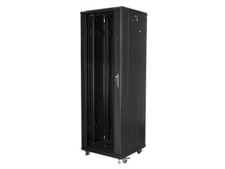 Szafa instalacyjna Rack stojąca 19" 37U 600x600 czarna Lanberg (flat pack)