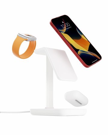 Twelve South HiRise 3 Wireless Charging Stand - stojąca ładowarka bezprzewodowa do trzech urządzeń kompatybilna z MagSafe 20W (w