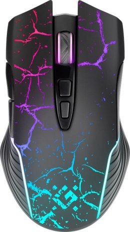 Mysz bezprzewodowa Defender COMMANDER GM-511 optyczna 1600dpi czarna RGB AKUMULATOR 7 przycisków Gaming BLUETOOTH