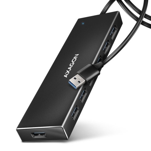 AXAGON HUE-F7A Hub 7-portowy USB 3.2 Gen 1 ALU FLAT, micro USB, 1m USB-A kabel