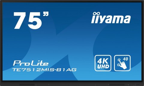 IIYAMA Monitor interaktywny 75 cali TE7512MIS-B1AG INFRARED,40pkt,IPS,4K,7H,WiFi