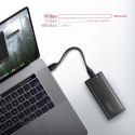 AXAGON EEM2-SB2 Obudowa zewnętrzna aluminiowa bezśrubowa USB-C 3.2 Gen 2 - M.2 NVMe / SATA SSD 30-80mm ALU pudełko czarne + USB-A - USB