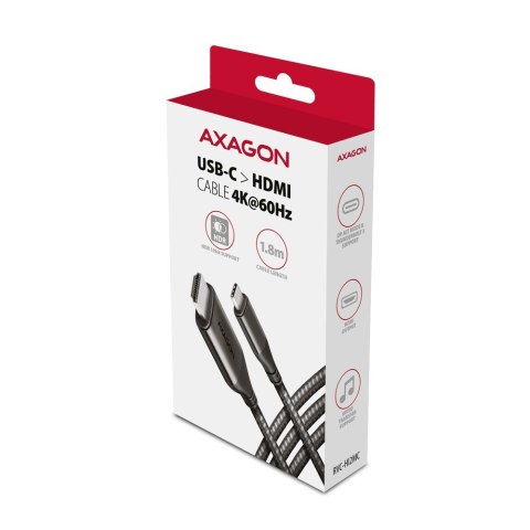 AXAGON RVC-HI2MC Adapter USB-C -> HDMI 2.0 4K/60Hz Aluminum, 1.8m kabel