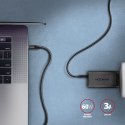 AXAGON BUCM3-CM30AB Kabel USB-C - USB-C, 3.0m, PD 60W, 3A, ALU, oplot, czarny