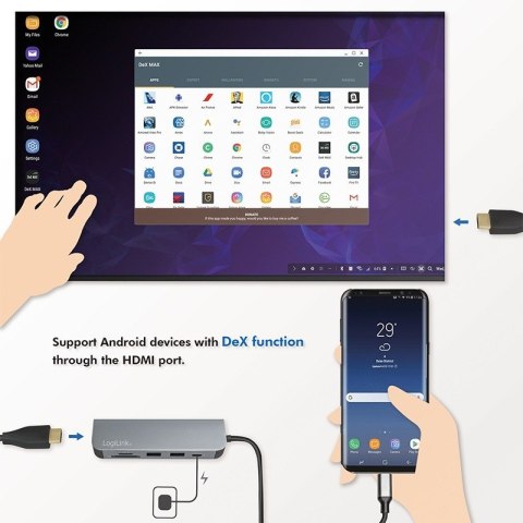 LogiLink Hub Wielofiunkcyjny USB-C Czytnik kart HDMI PD