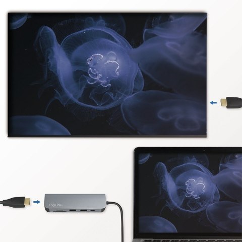 LogiLink Hub Wielofiunkcyjny USB-C Czytnik kart HDMI PD