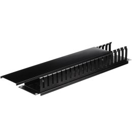 Organizator kabli 19''/2U - czarny z pokrywą Netrack