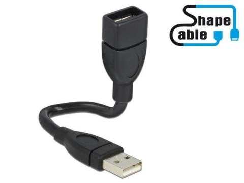 Przedłużacz USB 2.0 Delock M/F 0,15m czarny profilowany