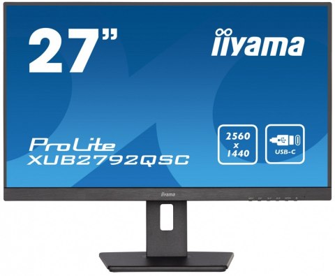 IIYAMA Monitor 27 cali XUB2792QSC-B5 IPS,QHD,USB-C,HDMI,DP,USB3.0,HAS(150mm)