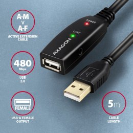 AXAGON ADR-205 USB 2.0 A-M -> A-F aktywny kabel przedłużacz/wzmacniacz 5m