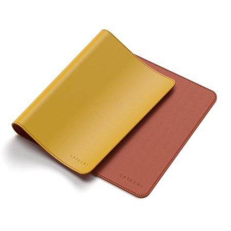 Satechi Dual Eco Leather Desk - dwustronna podkładka na biurko z eko skóry (yellow/orange)