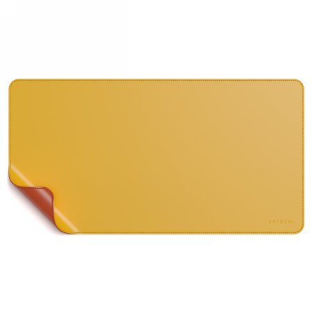Satechi Dual Eco Leather Desk - dwustronna podkładka na biurko z eko skóry (yellow/orange)