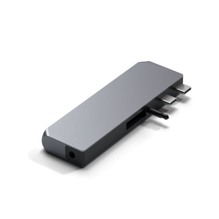 Satechi Hub mini - aluminiowy Hub z podwójnym USB-C do MacBook (2xUSB-C, 2x USB-A, Ethernet, jack port) (Pro&Air&Max) (space gra
