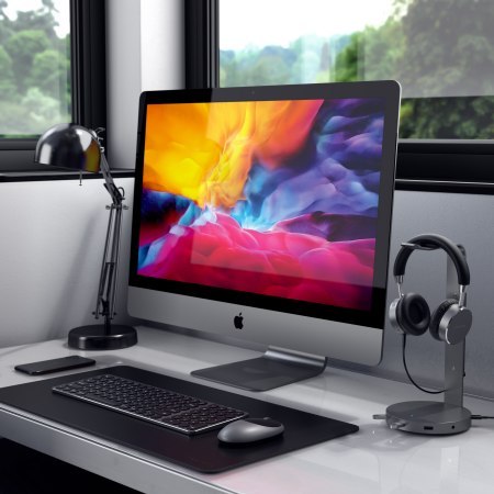 Satechi Aluminium USB-C Headphone stand - uniwersalna podstawka do słuchawek nausznych (USB-A, jack port) (space gray)