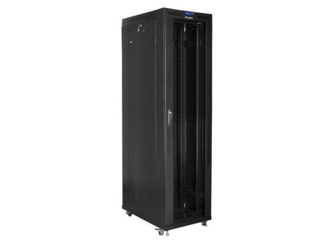 Szafa instalacyjna Rack stojąca 19" 47U 800x1000 czarna drzwi szklane LCD Lanberg (flat pack)