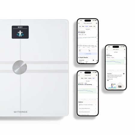 Withings Body Comp - waga z analizą masy ciała oraz pomiarem tętna. Wyrób medyczny (white)