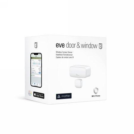 Eve Door & Window Matter - inteligentny czujnik otwierania drzwi i okien (kompatybilność: Apple Home, Samsung SmartThings, Alexa