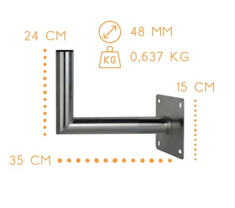 UCHWYT ŚCIENNY KĄTOWY AL USL-48/350AL CORAB (XVS75)