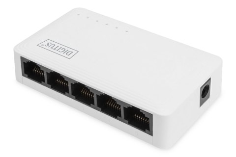 Switch niezarządzalny DIGITUS 5-portowy Gigabit Ethernet 10/100/1000Mbps biały