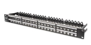 Patch panel pusty DIGITUS 19" 48 port 1U do modułów keystone (RAL 9005)