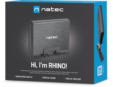 Zewnętrzna obudowa dysku Natec Rhino SATA 3.5cala USB 3.0 Aluminium