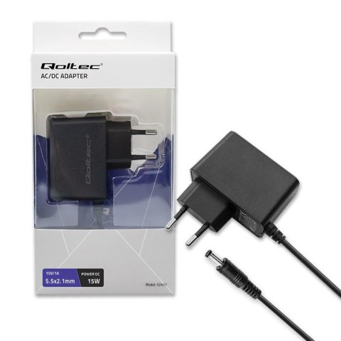 Zasilacz sieciowy Qoltec wtyczkowy 15W | 15V | 1A | 5.5*2.1