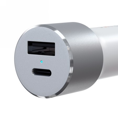 Satechi 72W - ładowarka samochodowa 72W - USB-C 60W PD, USB-A (silver)