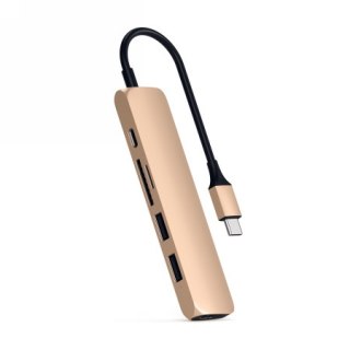 Satechi Aluminum Adapter V2 - aluminiowy adapter do urządzeń mobilnych USB-C (USB-C PD, 2x USB-A, 4K HDMI, czytnik kart micro/SD