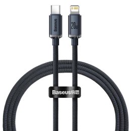 Kabel przewód USB-C / Typ-C - Lightning / iPhone 120cm Baseus Crystal CAJY000201 z obsługą szybkiego ładowania 20W PD