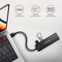 AXAGON HUE-C1A 4-portowy hub USB 5Gbps Travel, USB-C power IN, kabel Type-A 19cm, USB-C dodatkowe zasilanie