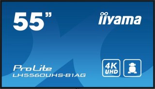 IIYAMA Monitor wielkoformatowy 55 cale LH5560UHS-B1AG matowy 24h/7 500(cd/m2) VA 3840 x 2160 UHD(4K) Android.11 Wifi CMS(iiSignage2)