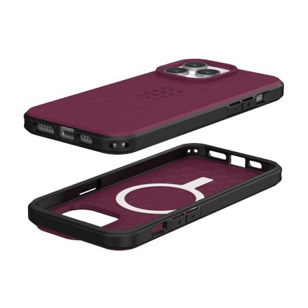 UAG Civilian Magsafe - obudowa ochronna do iPhone 15 Pro Max kompatybilna z MagSafe (bordeaux)