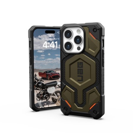 UAG Monarch Pro - obudowa ochronna do iPhone 15 Pro kompatybilna z MagSafe (kevlar element green) [mto]