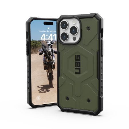 UAG Pathfinder Magsafe - obudowa ochronna do iPhone 15 Pro Max kompatybilna z MagSafe (olive)