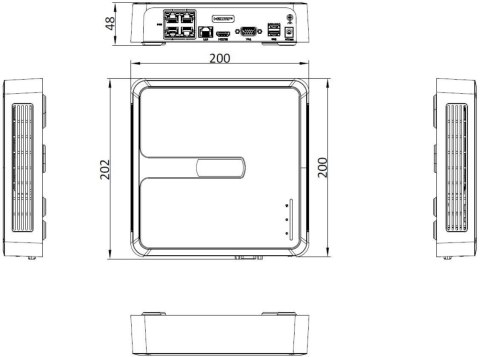 Rejestrator IP Hilook by Hikvision 4 kanały 4MP NVR-4CH-H/4P biały