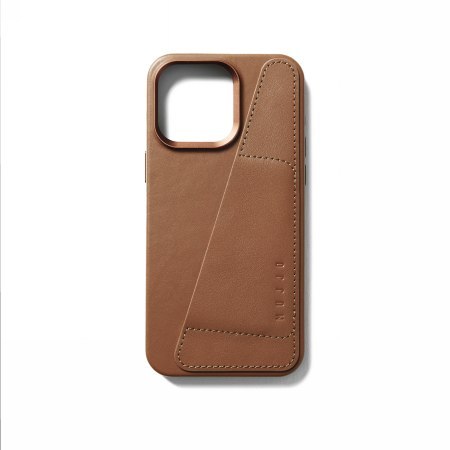 Mujjo Full Leather Wallet Case - etui skórzane do iPhone 15 Pro Max kompatybilne z MagSafe (tan)