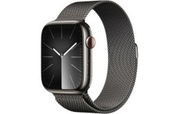 Apple Watch Series 9 GPS + Cellular, 45mm Koperta ze stali nierdzewnej w kolorze mocnego grafitu z bransoletą mediolańską w kolorze mo