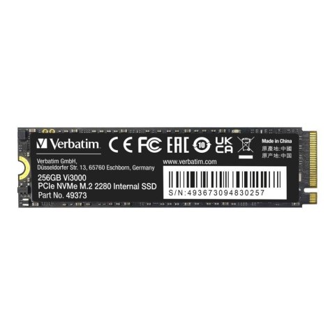 Dysk SSD Verbatim Vi3000 256GB M.2 PCIe Gen3 NVME 2280 (3300/1500 MB/s)