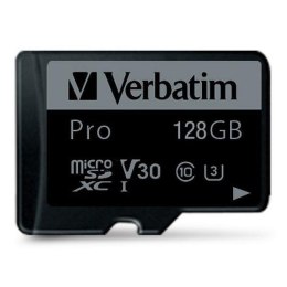 Karta pamięci Micro SDXC Verbatim Pro U3 128GB (90/45 MB/s) Class 10 U3 V30 + adapter