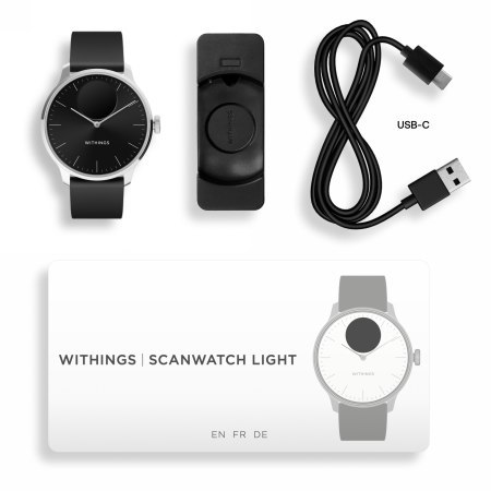 Withings Scanwatch Light - smartwatch hybrydowy (37mm, black)