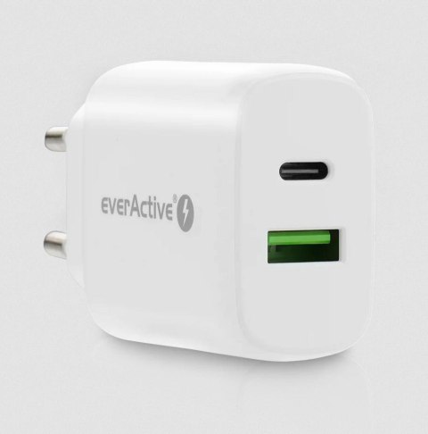 ŁADOWARKA SIECIOWA everActive SC-370Q 25W 1xUSB-C 1xUSB-A PD PPS