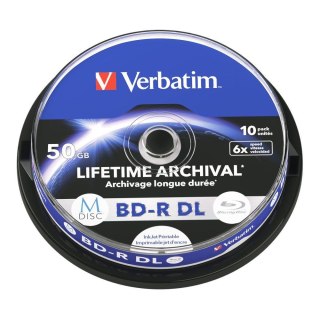 BD-R DL Verbatim M-Disc 50GB 6x Inkjet Printable (Spindle 10)