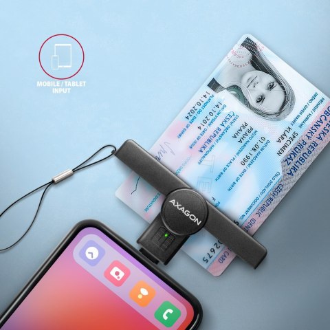 AXAGON CRE-SMPC Czytnik kart identyfikacyjnych PocketReader USB-C