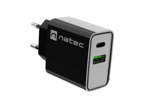 Ładowarka sieciowa Natec Ribera 1x USB-A + 1x USB-C 20W czarna