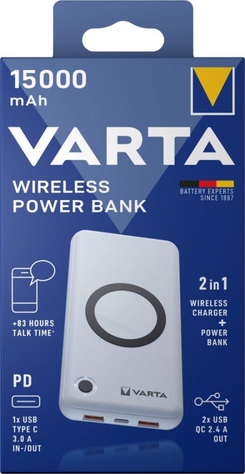 POWERBANK WIRELESS Indukcja 15000mAh VARTA